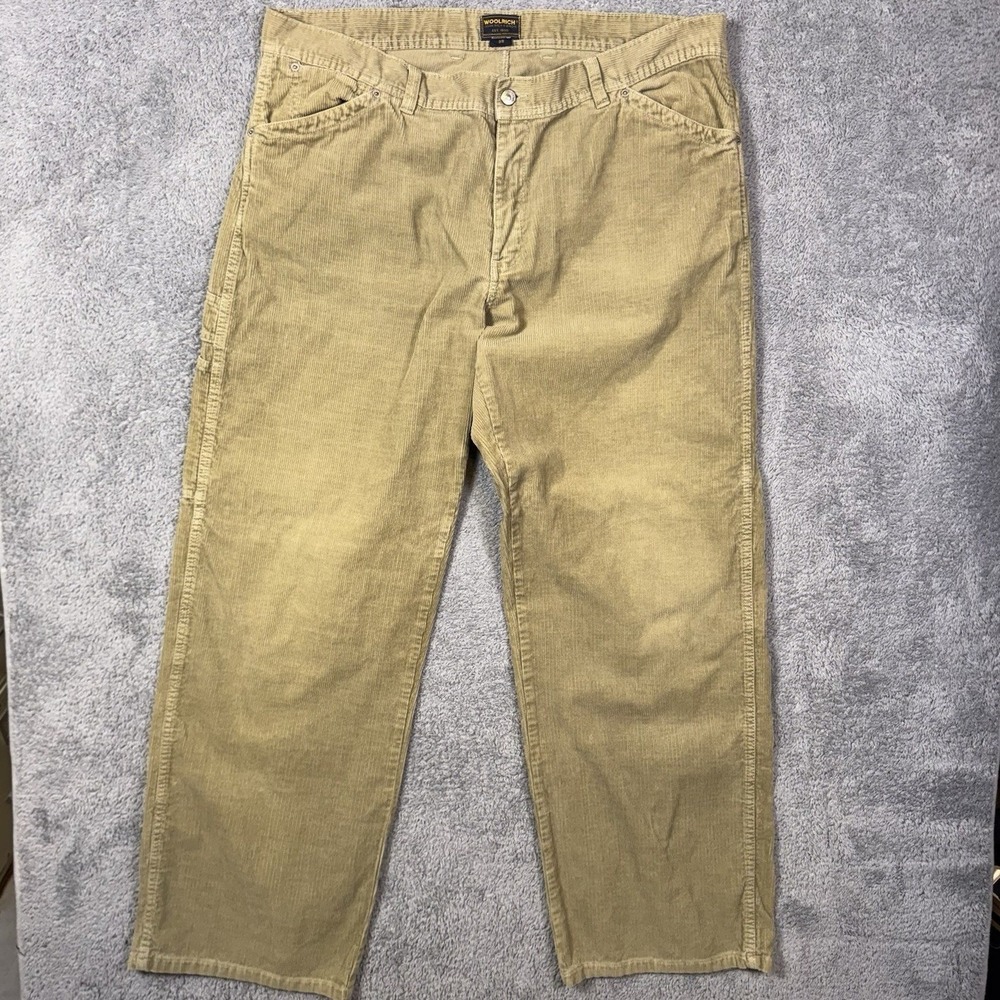 Woolrich Corduroy Pants Men 42x33 Wide Leg Carpenter Vintage 90s Wale Utility